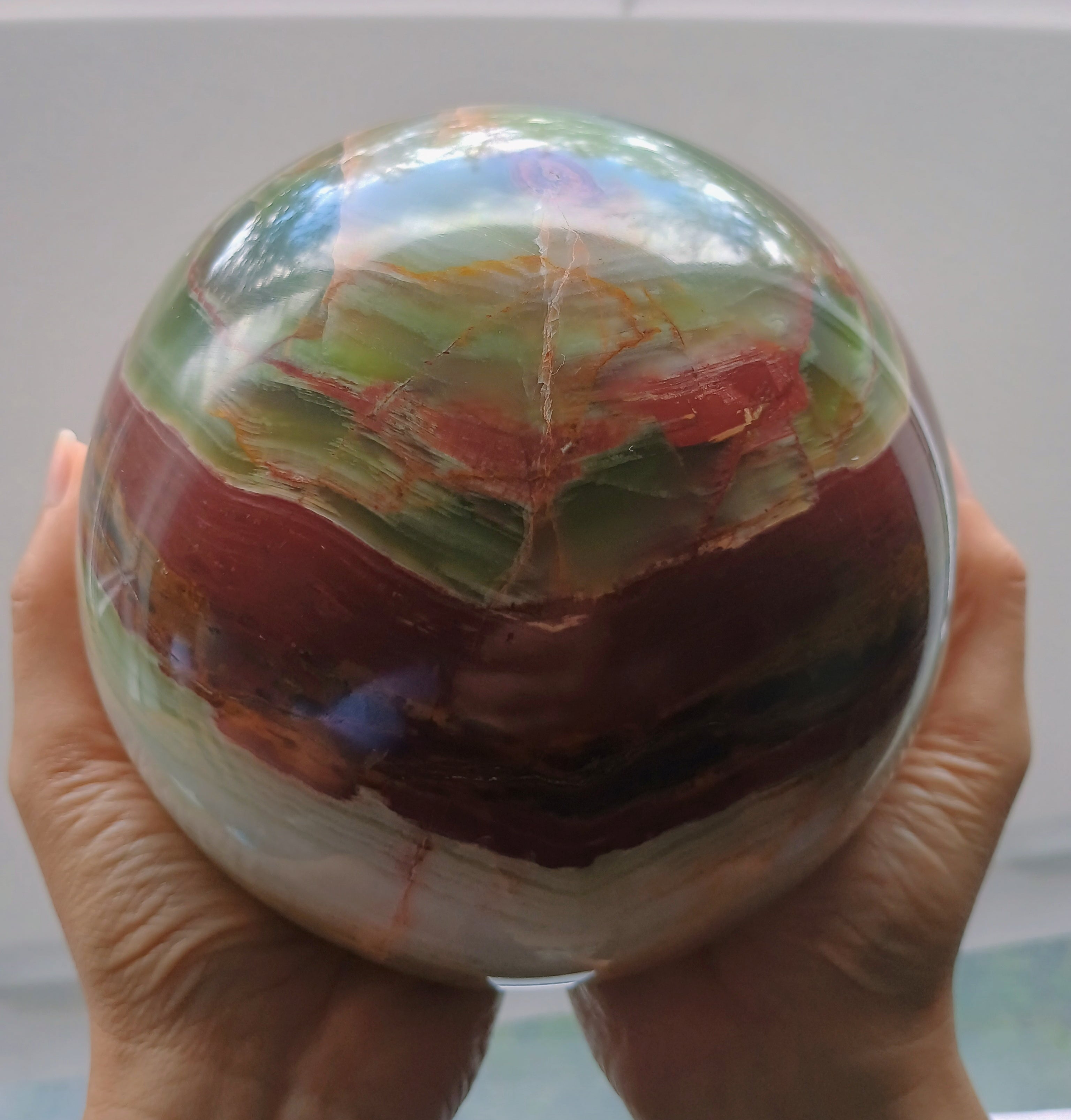 "Integration" Milticolor Onyx Shamanic Cristal Constellation Sphere