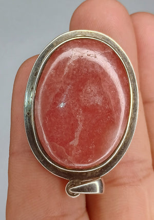 "Grace" Rhodochrosite Sterling Silver Pendant
