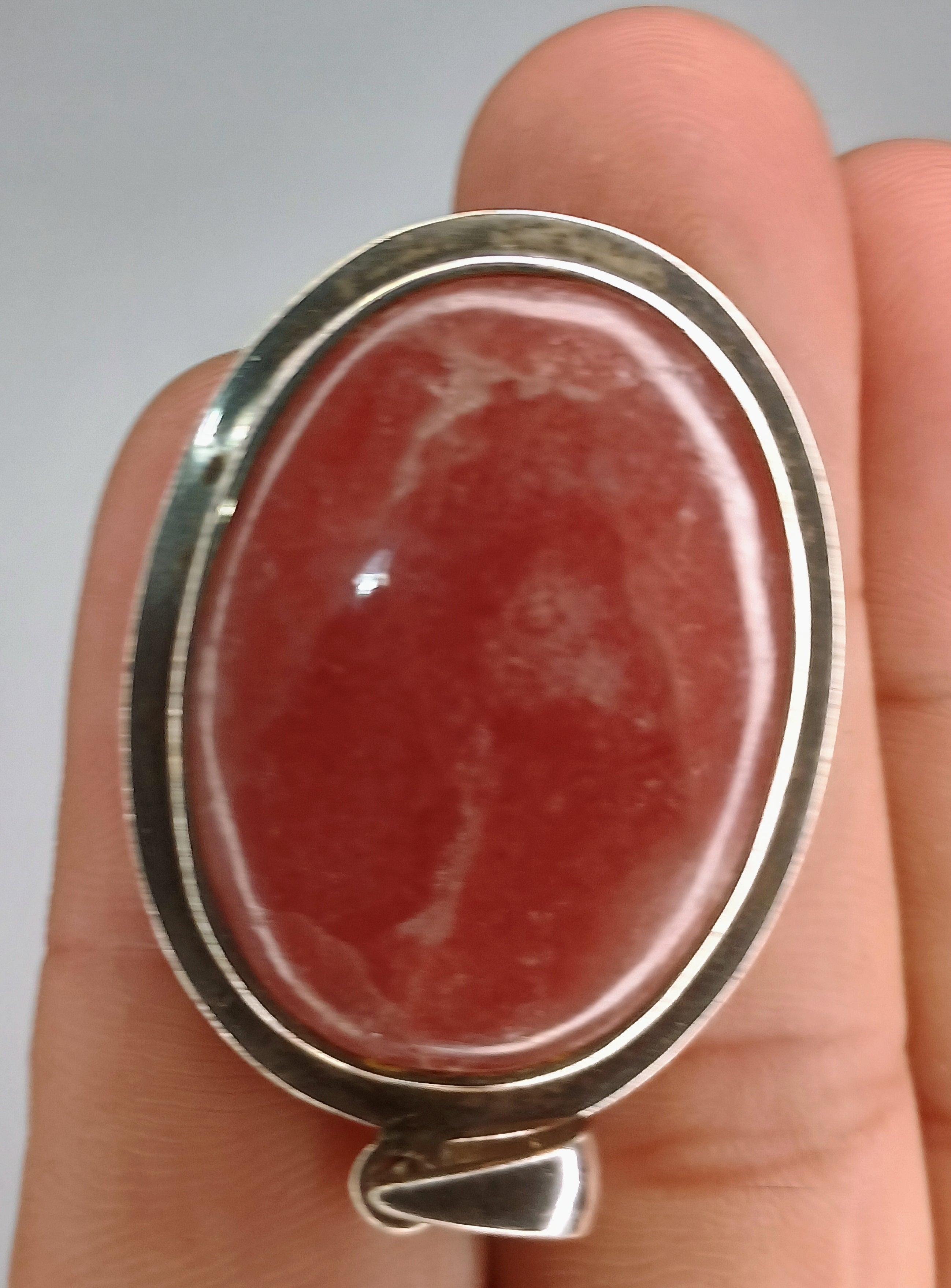 "Grace" Rhodochrosite Sterling Silver Pendant