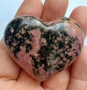 "Harmonize All Your Relationships" Rhodonite Heart