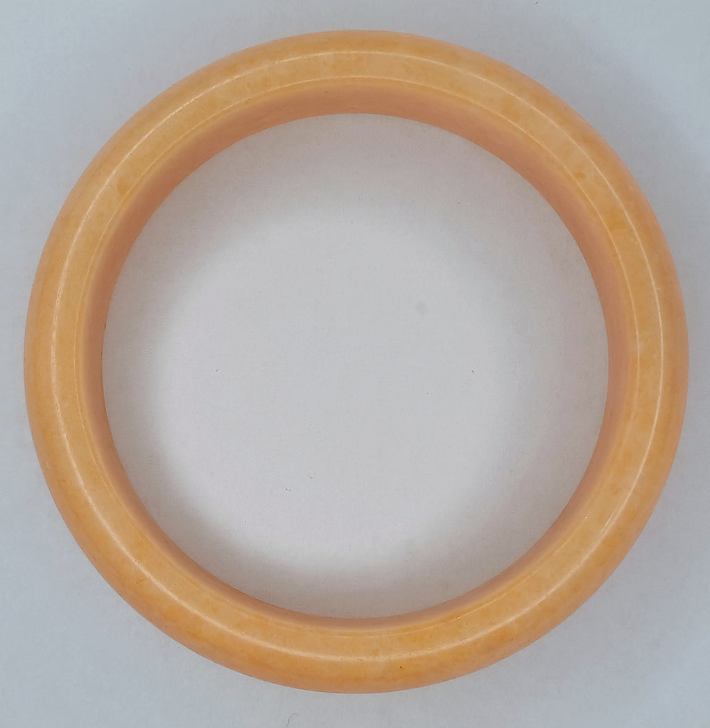 "Inner Child Healing" Peach Orange Calcite Bangle Bracelet