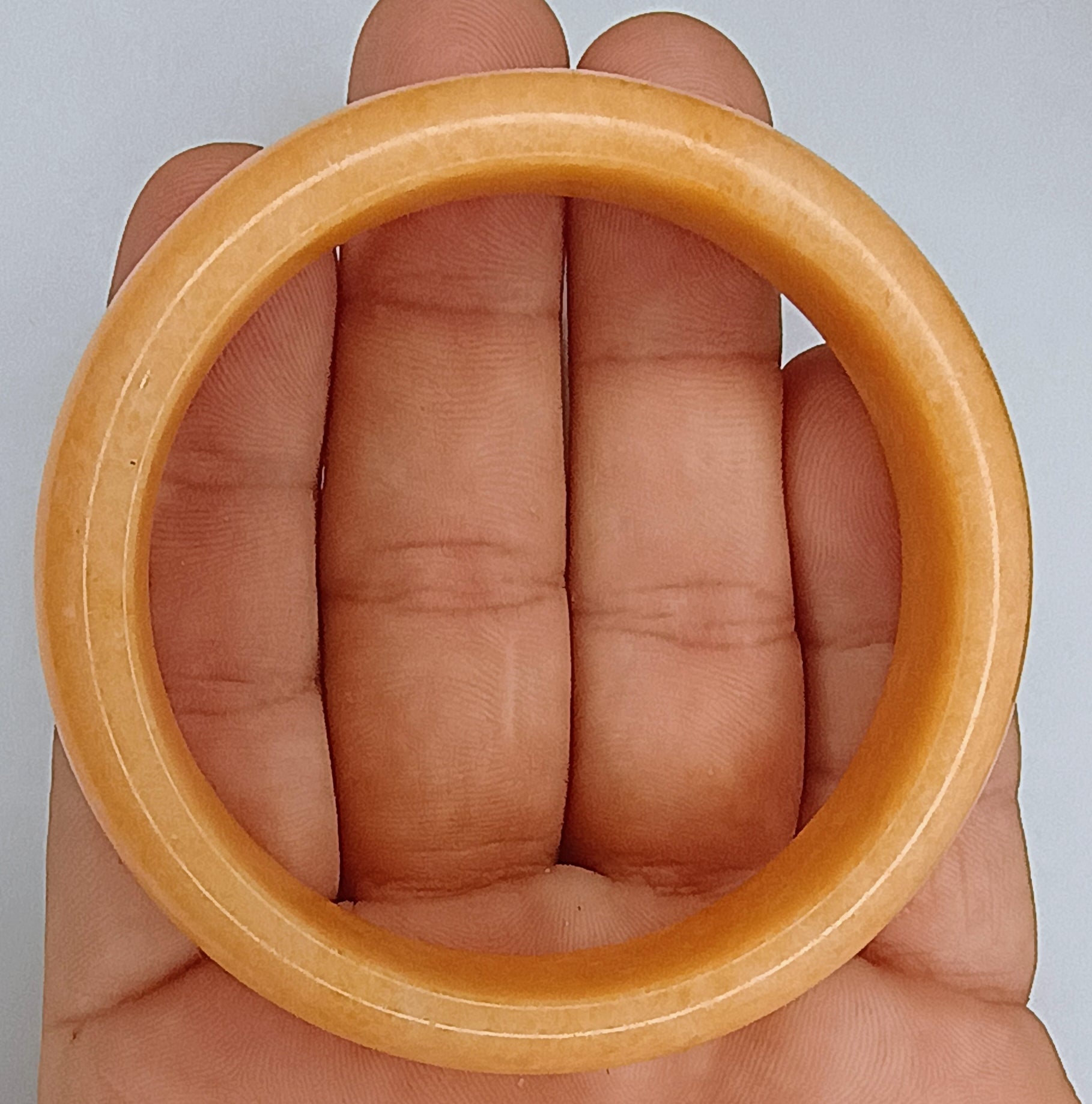 "Inner Child Healing" Peach Orange Calcite Bangle Bracelet
