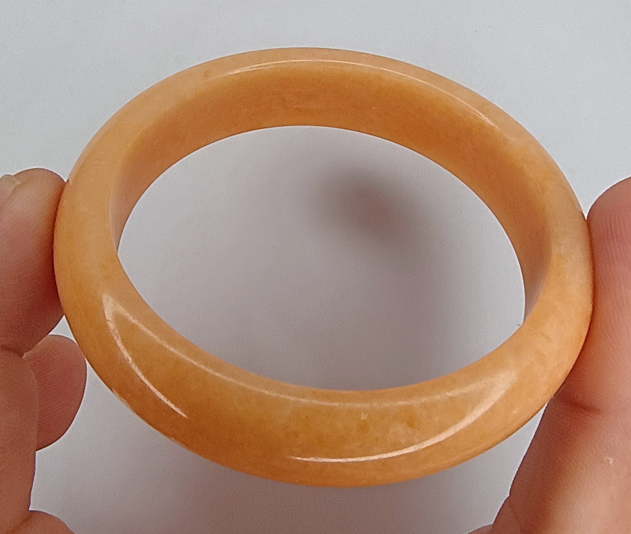 "Inner Child Healing" Peach Orange Calcite Bangle Bracelet