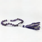 "Cultivate Loving Thoughts" Amethyst and Clear Quartz Mala