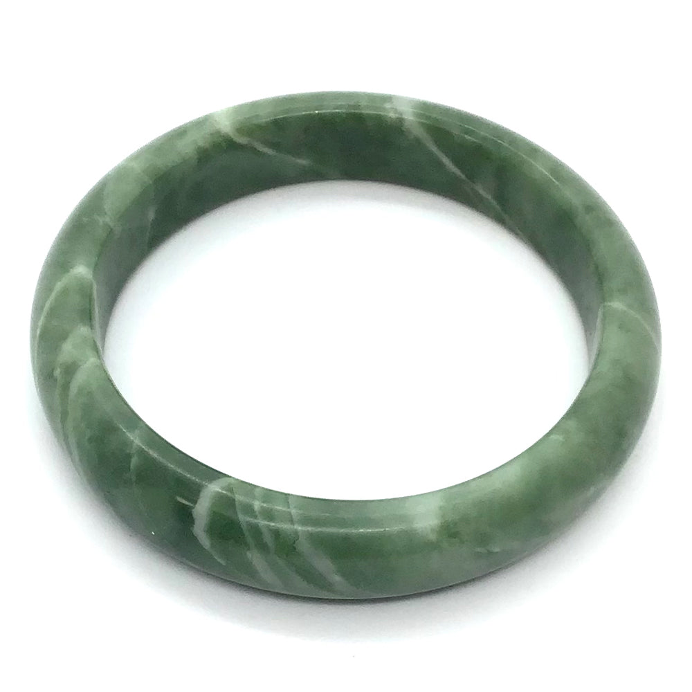 "Serenity" - Green Jade Bangle Bracelet